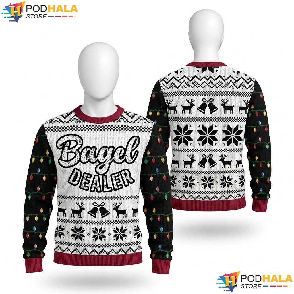 Bagel Dealer Funny Christmas Sweater Festive Holiday Mens Apparel