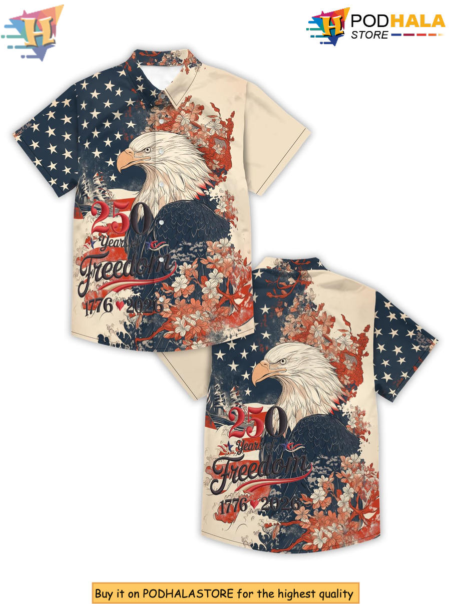 Bald Eagle Off White Tropical Hawaiian Shirt 2026 USA Funny Beach Fan Apparel