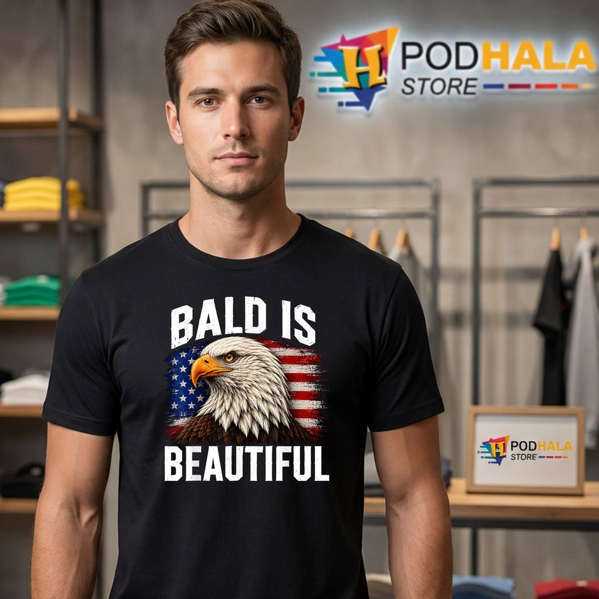 Bald Is Beautiful Bald Eagle Shirt Fourth Of July Independence Top