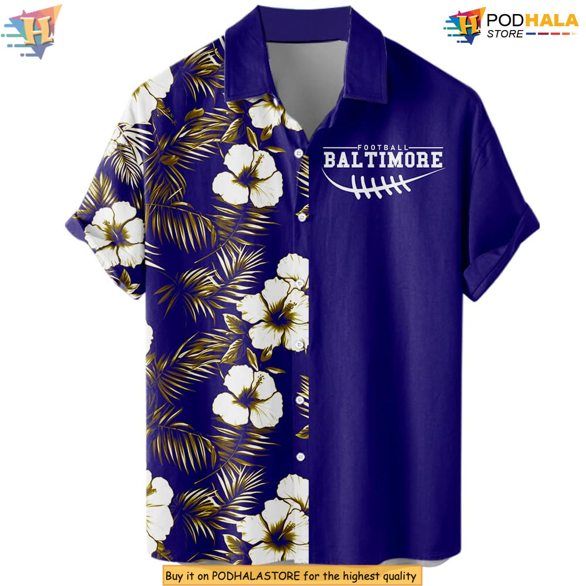 Baltimore Floral Football Hawaiian Shirt 2026 Custom Name Number Fan Apparel