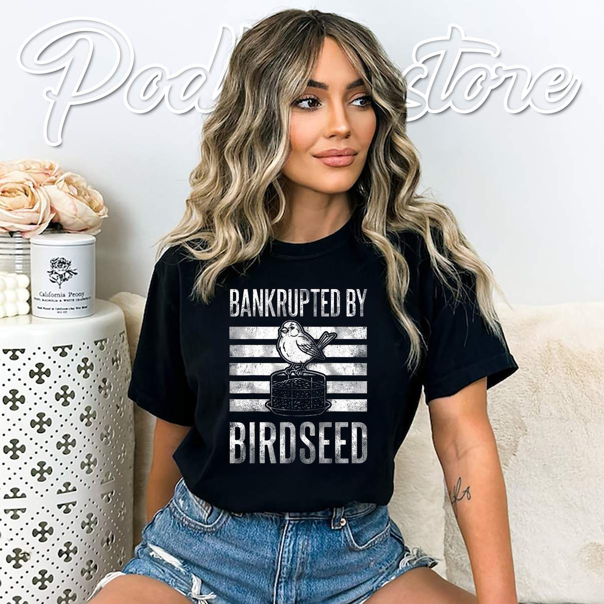 Bankrupted By Birdseed Shirt Funny Bird Watching Lover Nature Graphic Top