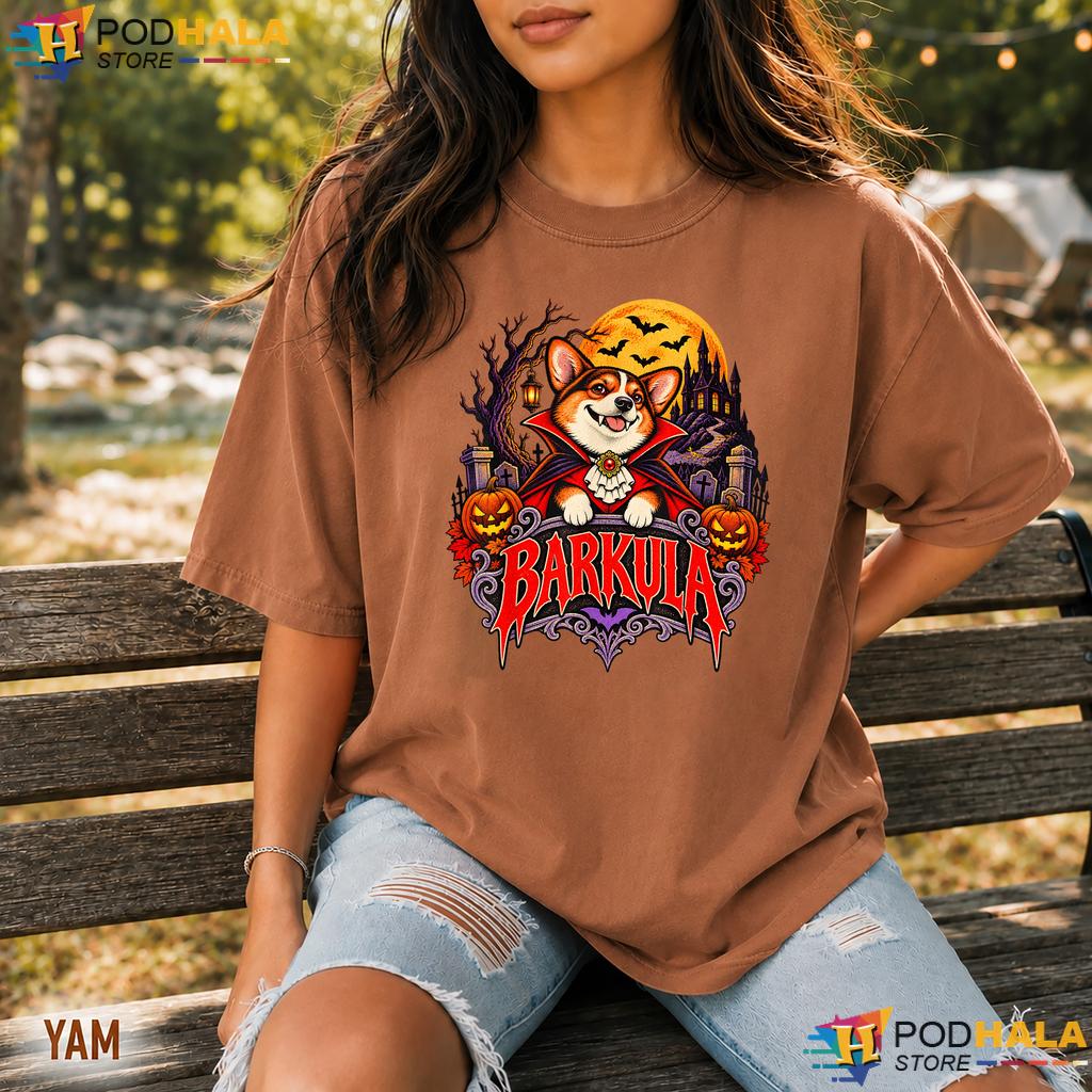 Barkula Corgi Vampire Comfort Colors Tee Funny Halloween Dog Top Barkula Corgi Vampire Comfort Colors Tee Funny Halloween Dog Top