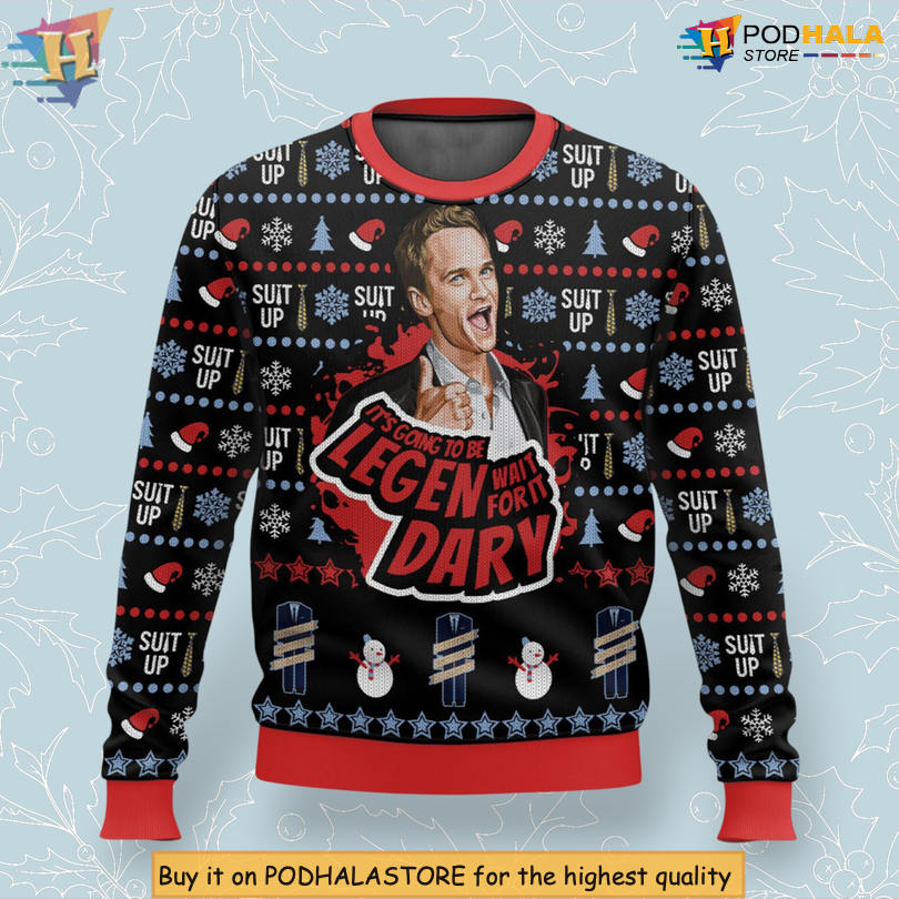 Barney Stinson Legendary Quote Design How I Met Your Mother Classic Christmas Sweater