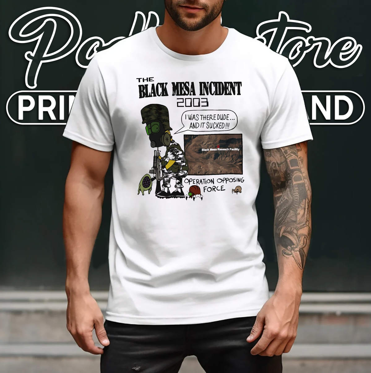 Bart Soldier Black Mesa 2003 Shirt The Incident Funny Cartoon Graphic For Men