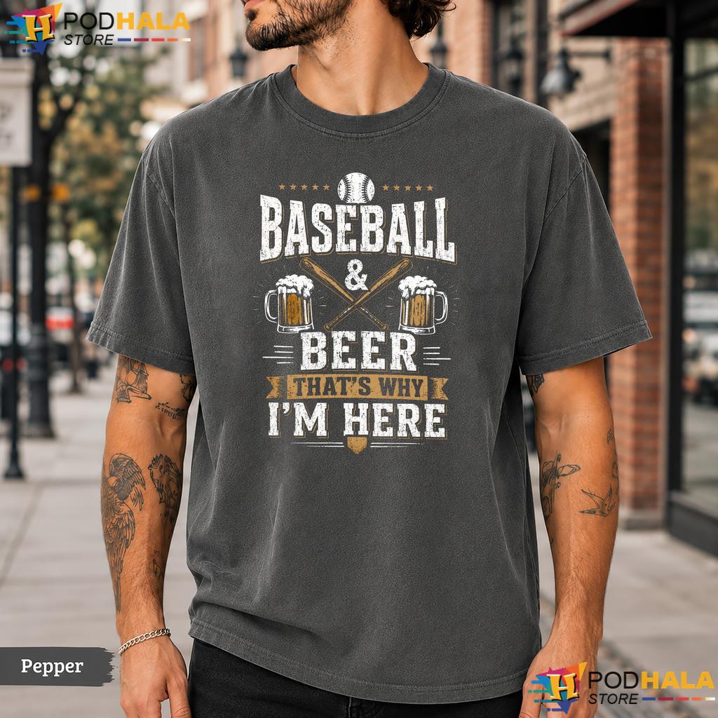 Baseball And Beer Comfort Colors T-Shirt Funny Sports Fan Graphic Tee