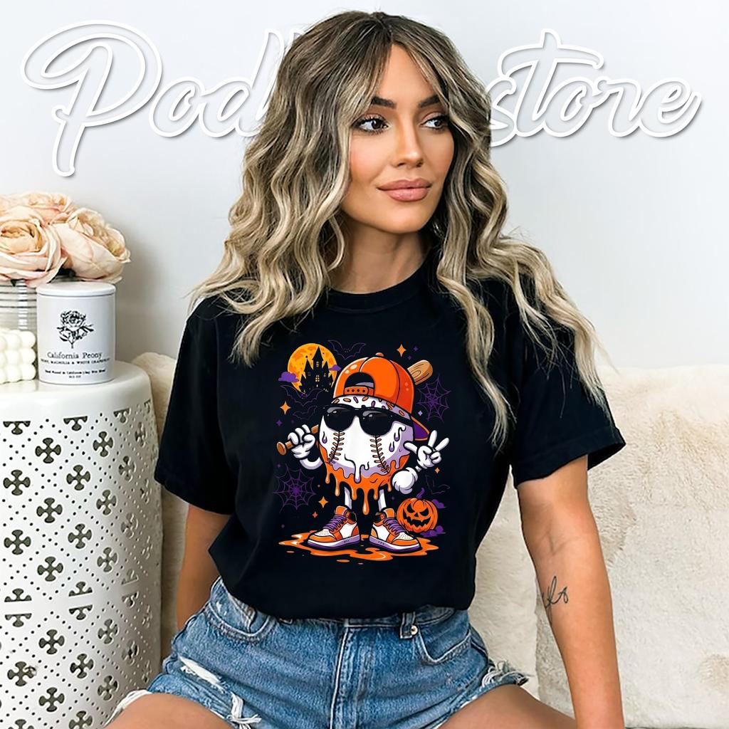 Baseball Ice Cream Drip Boys Shirt Funny Halloween Sports Apparel Baseball Ice Cream Drip Boys Shirt Funny Halloween Sports Apparel