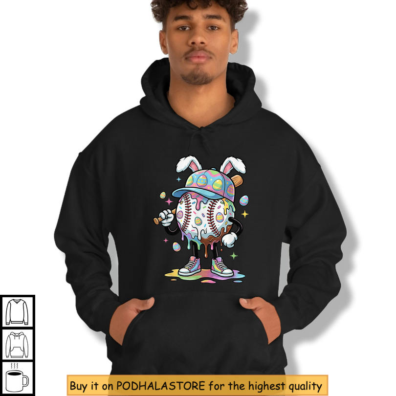 Baseball Ice Cream Graphic Funny Easter Shirts Youth Sports Easter Gift