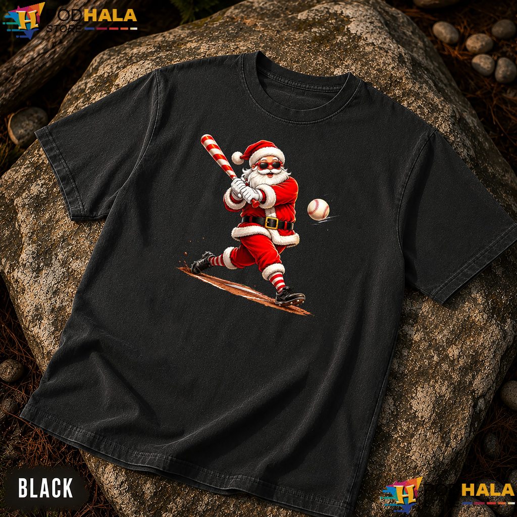 Baseball Santa Hat July Comfort Colors Shirt Funny Summer Christmas Top Baseball Santa Hat July Comfort Colors Shirt Funny Summer Christmas Top