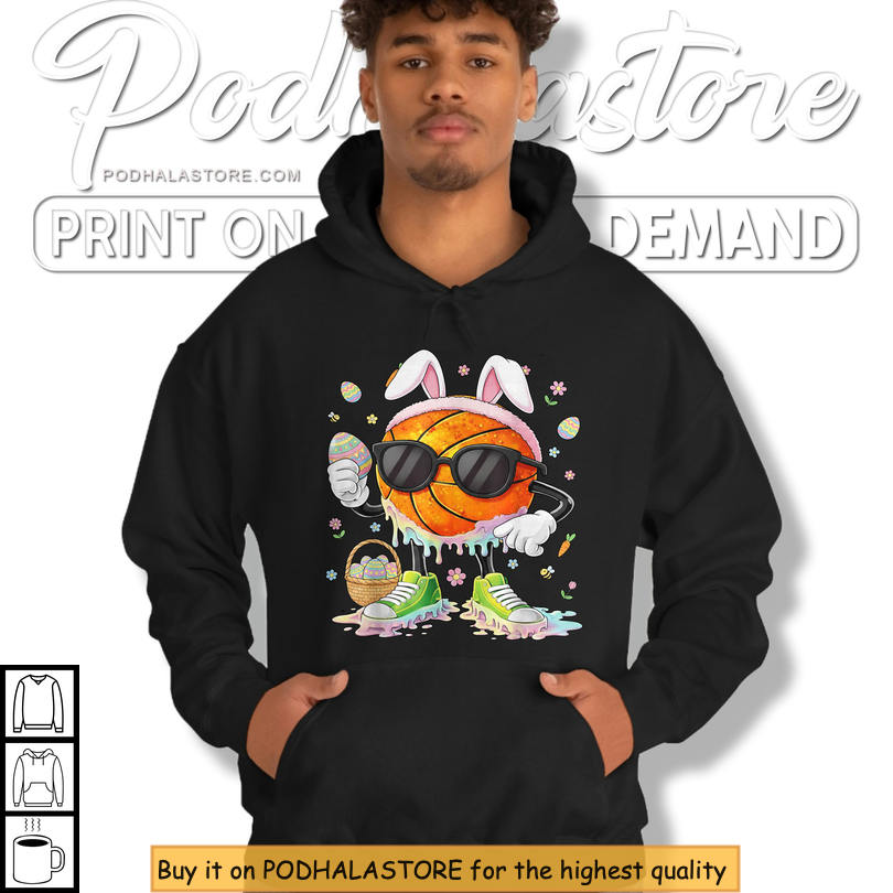 Basketball Bunny Graphic Kids Easter Shirts Funny Sports Easter Outfit