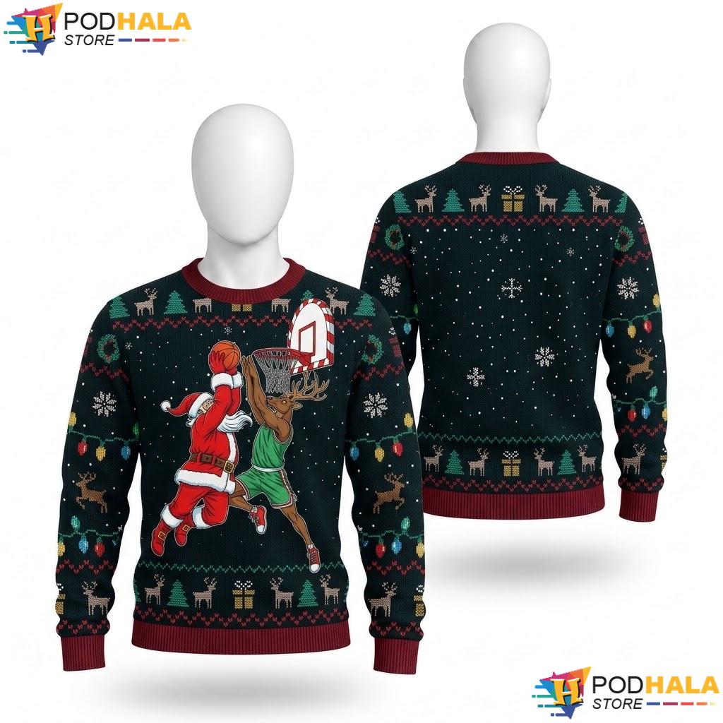 Basketball Funny Ugly Christmas Sweater Sports Holiday Apparel Top