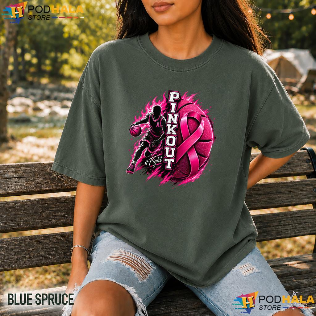 Basketball Pink Out Mens Comfort Colors T-Shirt Breast Cancer Women Basketball Pink Out Mens Comfort Colors T-Shirt Breast Cancer Women