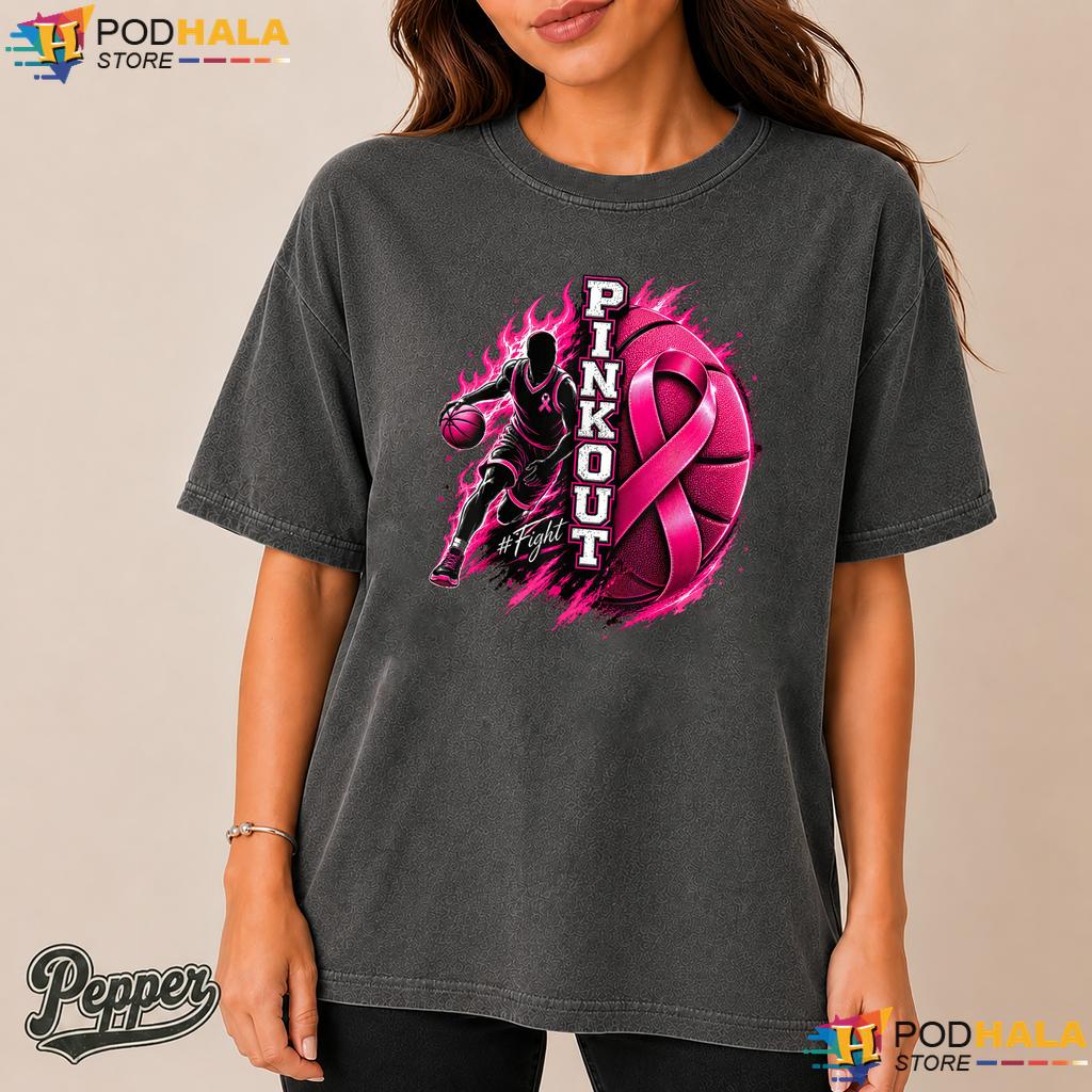 Basketball Pink Out Mens Comfort Colors Shirt Breast Cancer Women Basketball Pink Out Mens Comfort Colors Shirt Breast Cancer Women