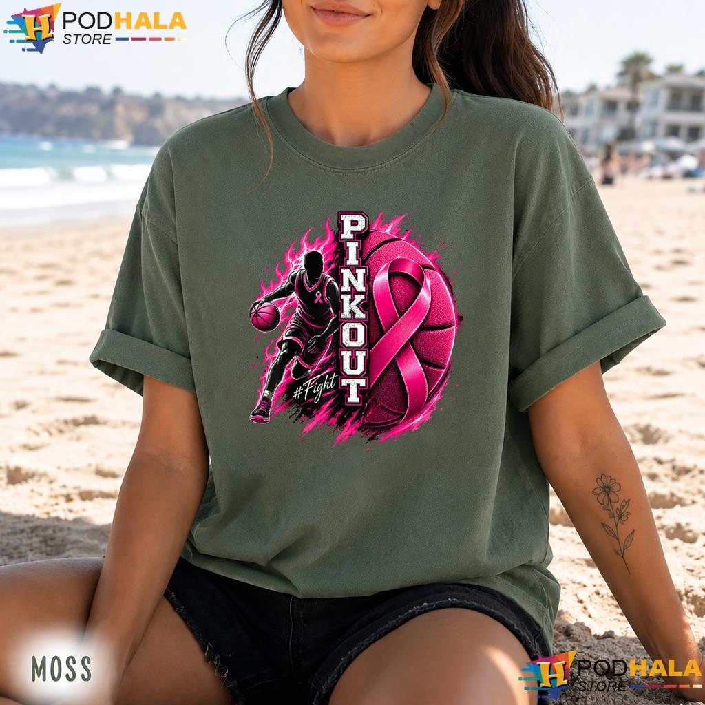 Basketball Pink Out Mens Comfort Colors Tee Breast Cancer Women Basketball Pink Out Mens Comfort Colors Tee Breast Cancer Women