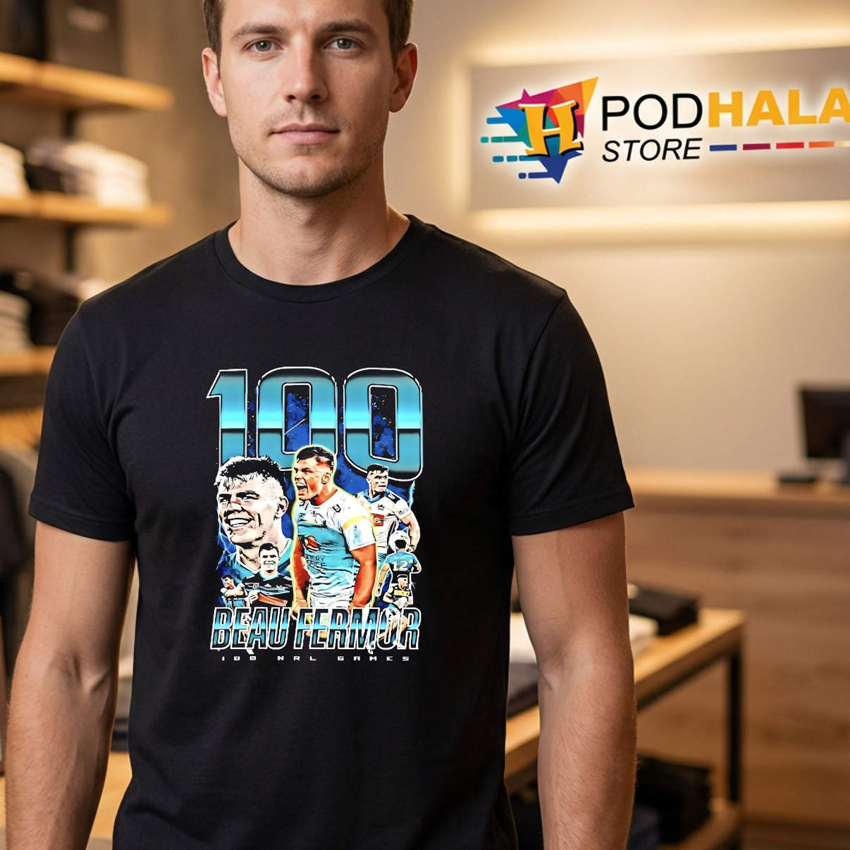 Beau Fermor 100 Games Shirt Rugby League Sports Fan Celebration Graphic