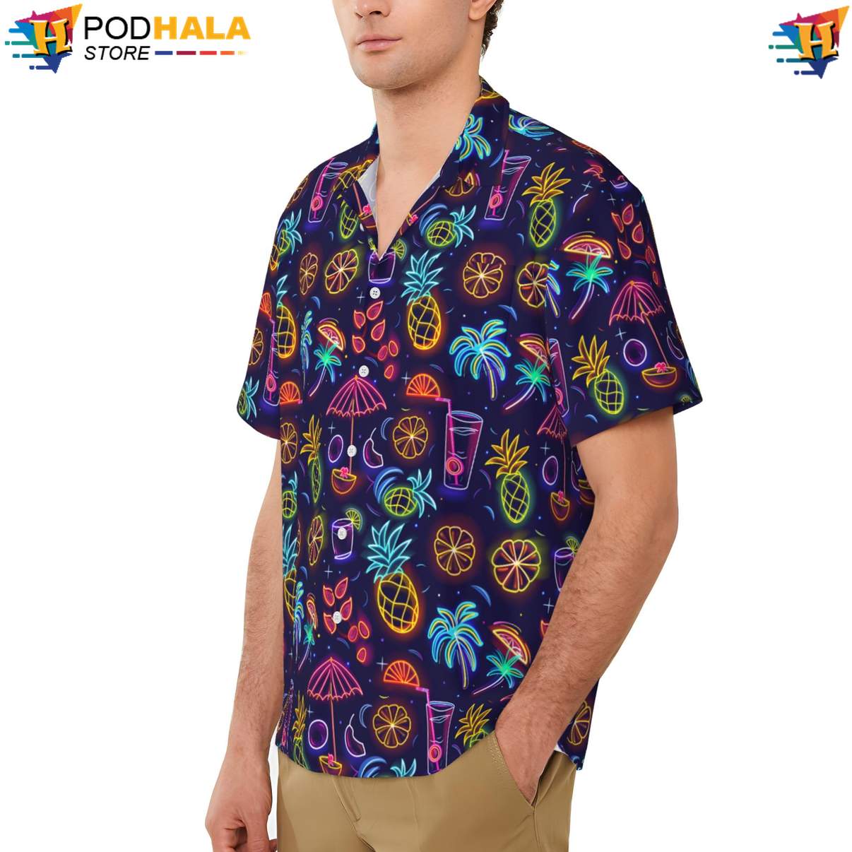 Beer Pineapples Tropical Shirt Neon Funny Mens Short Sleeve Beach Button Up Beer Pineapples Tropical Shirt Neon Funny Mens Short Sleeve Beach Button Up