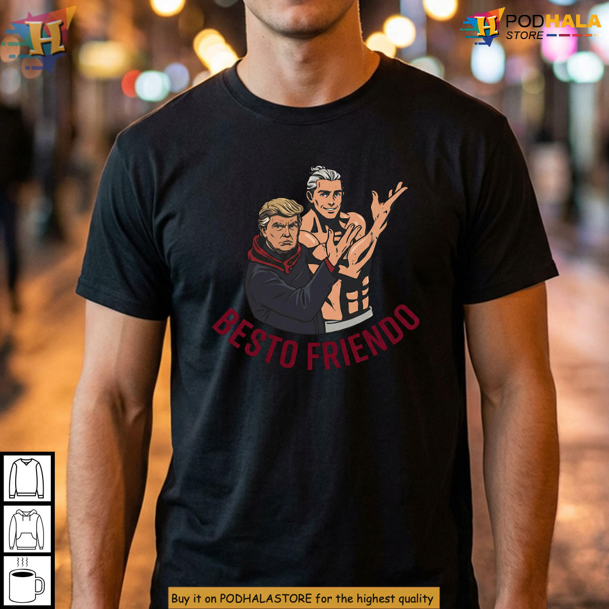 Besto Friendo Trump Epstein 2026 Political Satire Dark Humor Meme Tee Fan Gift