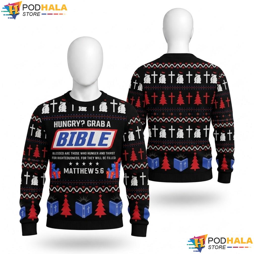 Bible Matthew 5 6 Ugly Christmas Sweater Funny Christian Holiday Top