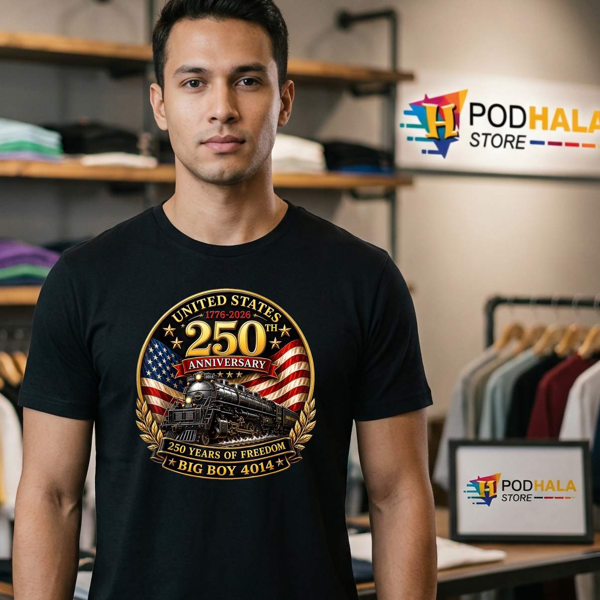 Big Boy 4014 Train Fourth Of July Shirt America 250th Anniversary