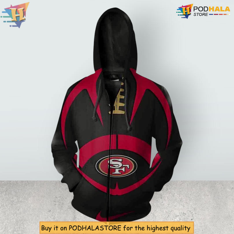 Big Logo Graphic 3D Custom San Francisco 49ers Hoodie For NFL Fans
