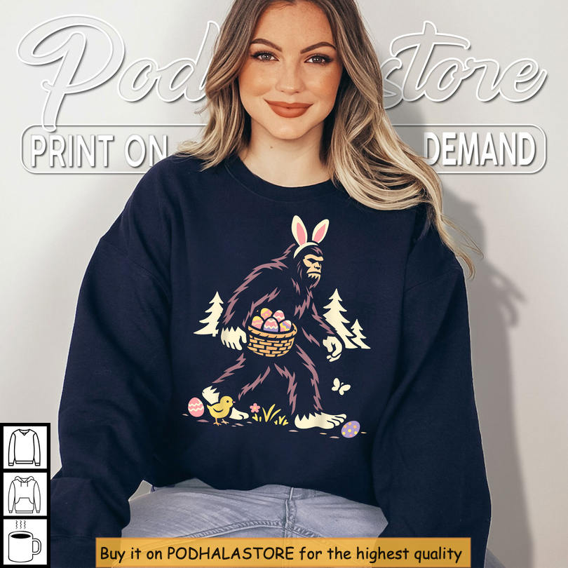 Bigfoot Bunny Eggs Graphic Funny Easter Shirts Sasquatch Easter Outfit Bigfoot Bunny Eggs Graphic Funny Easter Shirts Sasquatch Easter Outfit