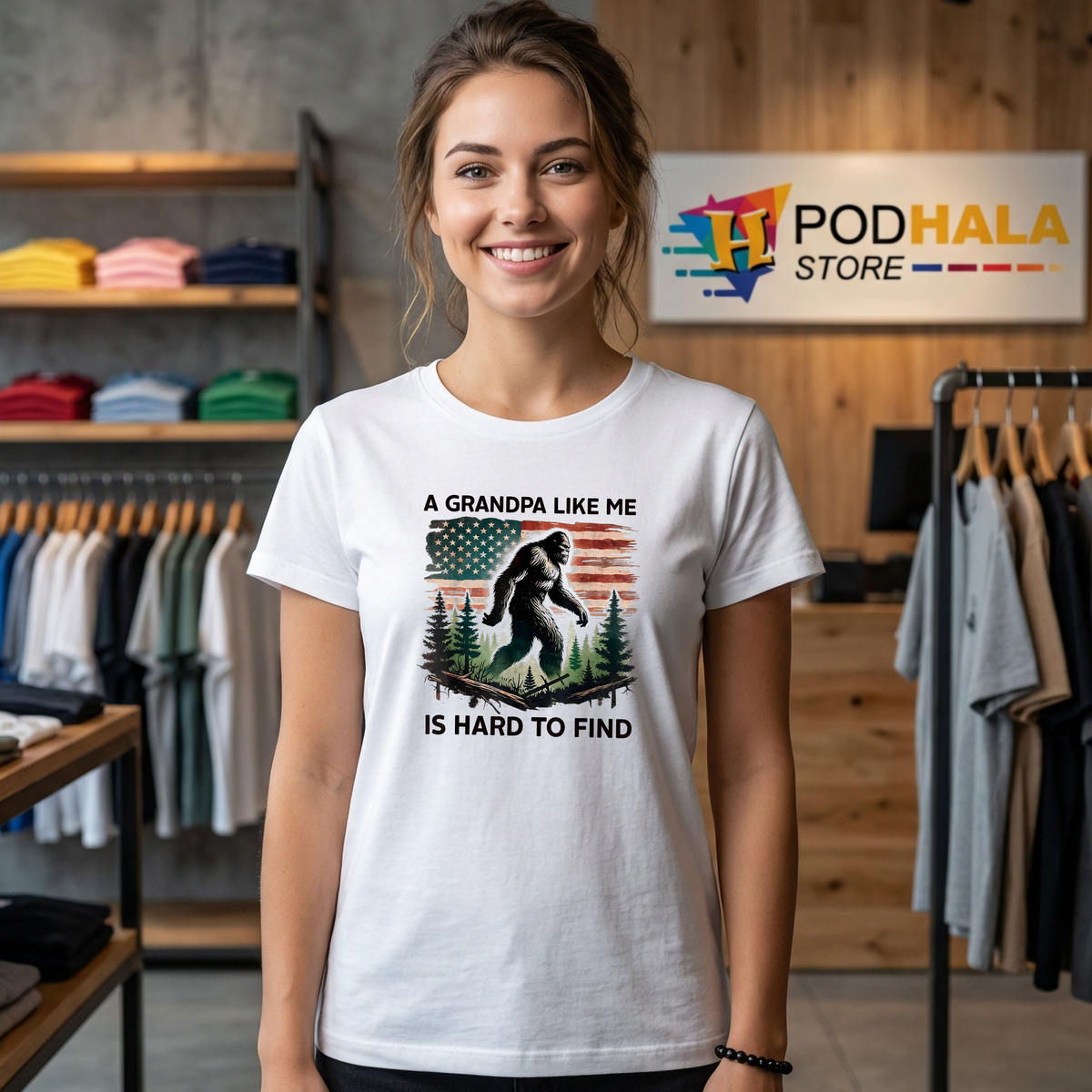 Bigfoot Grandpa Fathers Day Shirt 2026 Like Me Is Hard To Find Gift Apparel