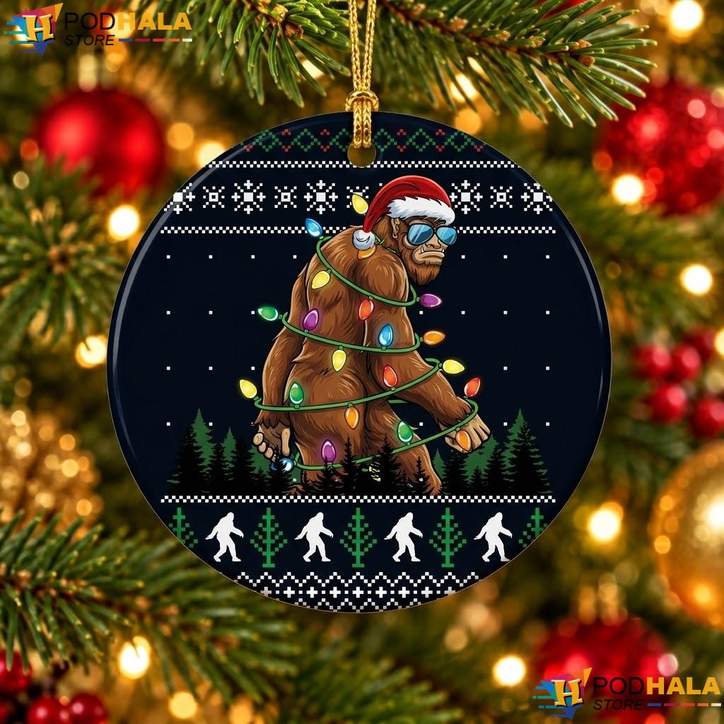 Bigfoot Sasquatch Christmas Ornament Funny Xmas Mens Holiday Decor Gift