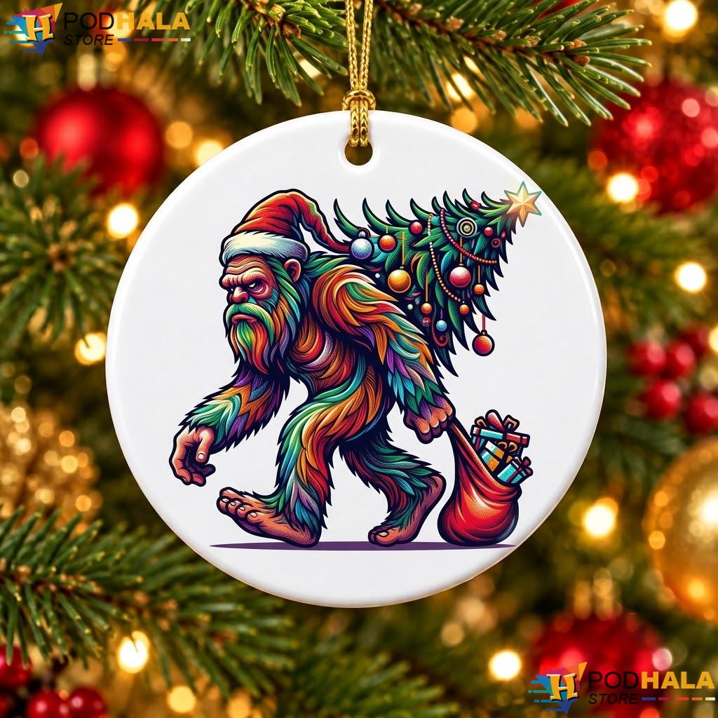 Bigfoot Sasquatch Christmas Ornament Tree Lights Xmas Holiday Decor Gift