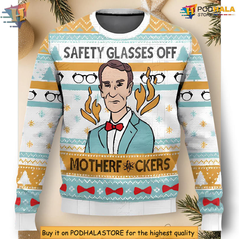 Bill Nye Science Quote Design Fun Geek Graphic Couple Christmas Sweater
