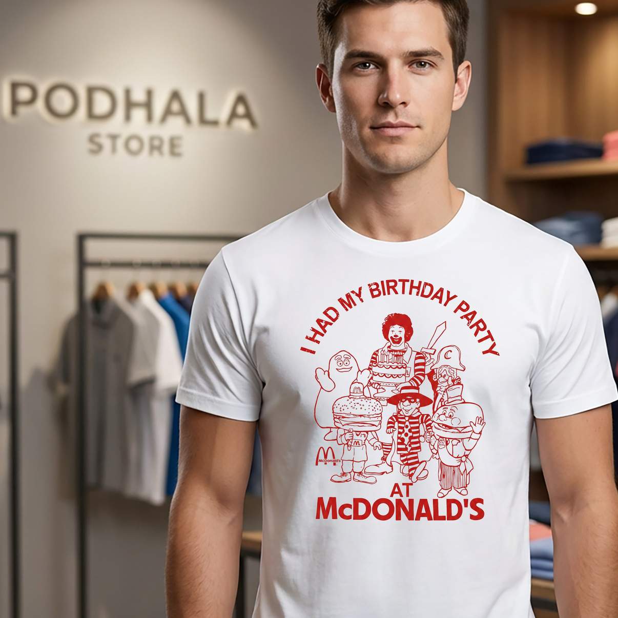 Birthday Party At Mcdonalds Shirt I Had My Vintage Retro Graphic For Mens