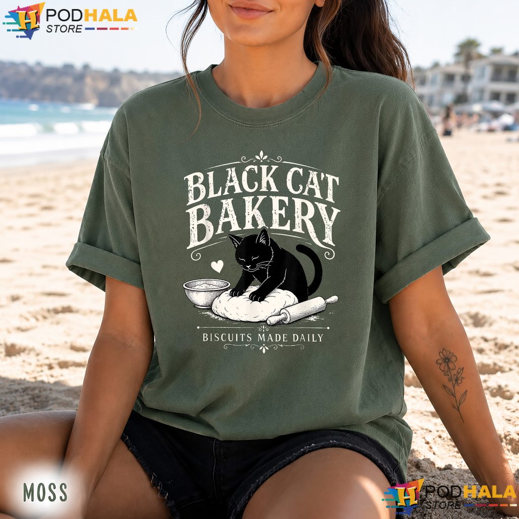 Black Cat Bakery Biscuits Comfort Colors Tee Made Daily Pet Lover Top Black Cat Bakery Biscuits Comfort Colors Tee Made Daily Pet Lover Top