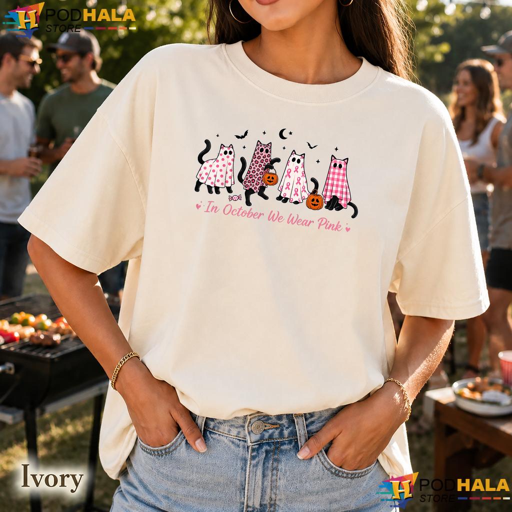 Black Cats Ghost Pumpkins Comfort Colors Shirt Pink Halloween Top Black Cats Ghost Pumpkins Comfort Colors Shirt Pink Halloween Top