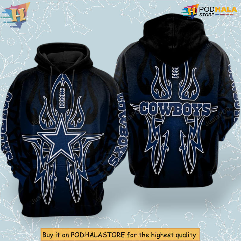 Black Concept Dallas Cowboys Kids Hoodie 3D NFL Football Graphic Design