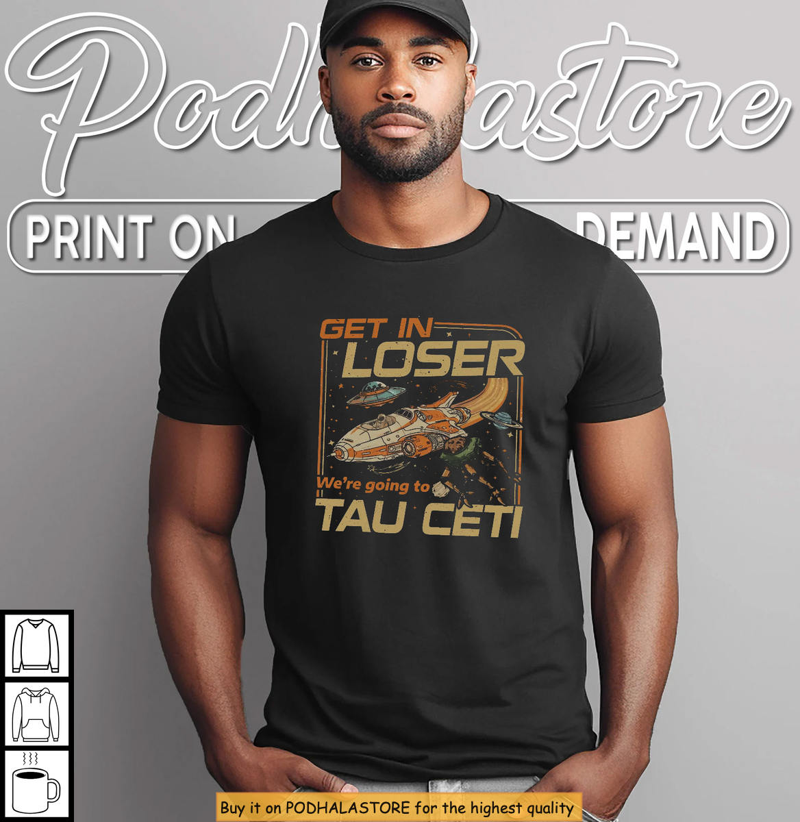 Get In Loser Tau Ceti Rocky Eridian Sci-Fi Space Nerd T-Shirt Book Fan Gift