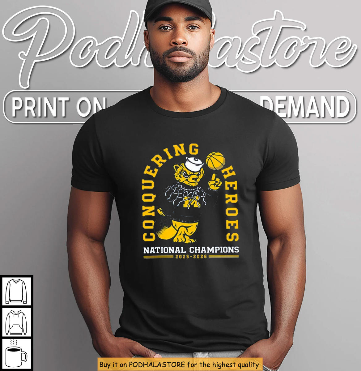 Michigan Wolverines Basketball 2026 Conquering Heroes Champions Sweatshirt