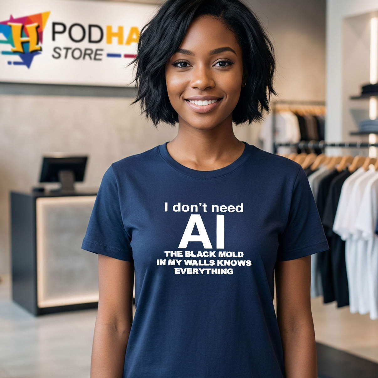 Black Mold In My Walls Knows Everything Shirt 2026 Funny AI Meme Fan Gear