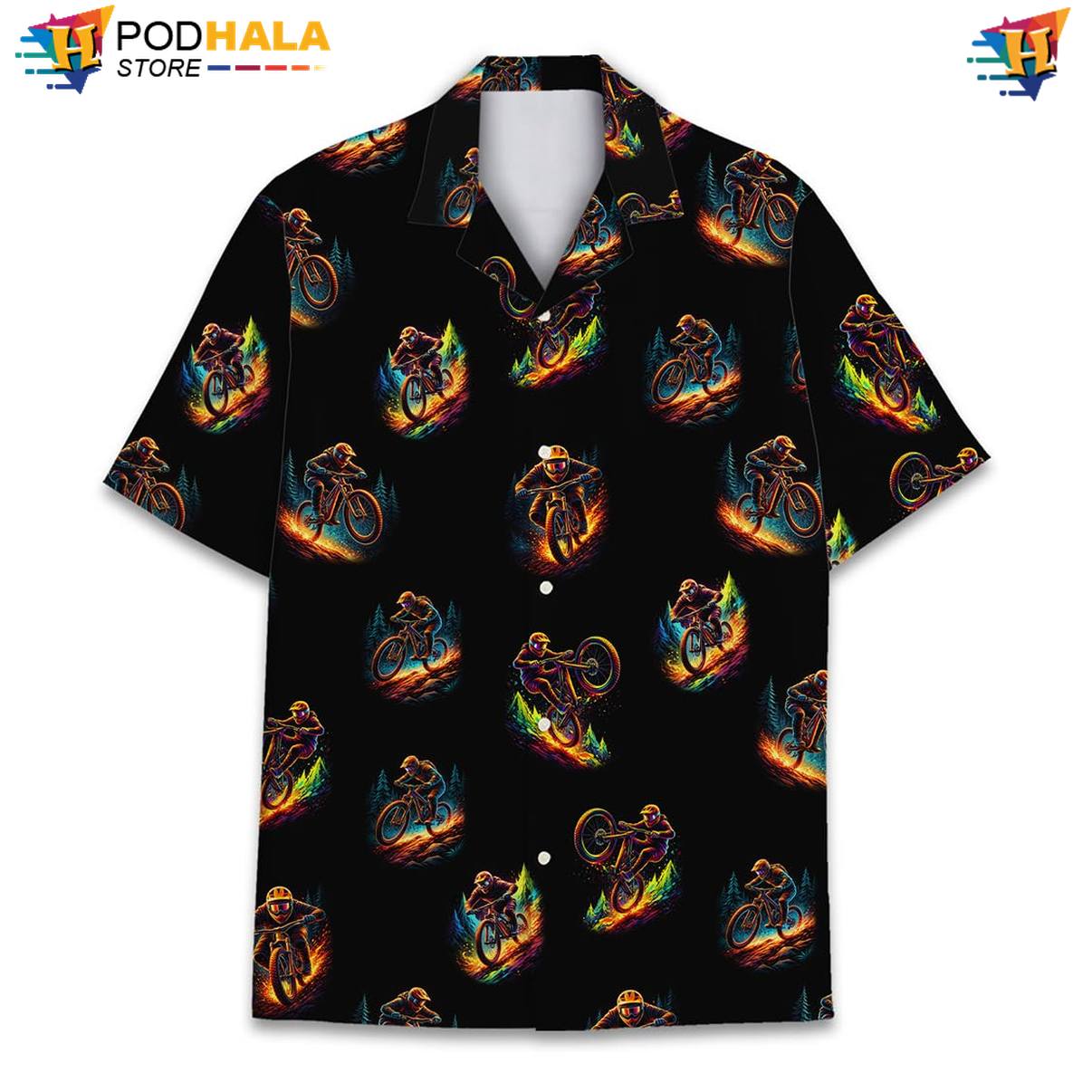 Black Motorbike Tropical Shirt Mens Short Sleeve Casual Summer Beachwear Black Motorbike Tropical Shirt Mens Short Sleeve Casual Summer Beachwear