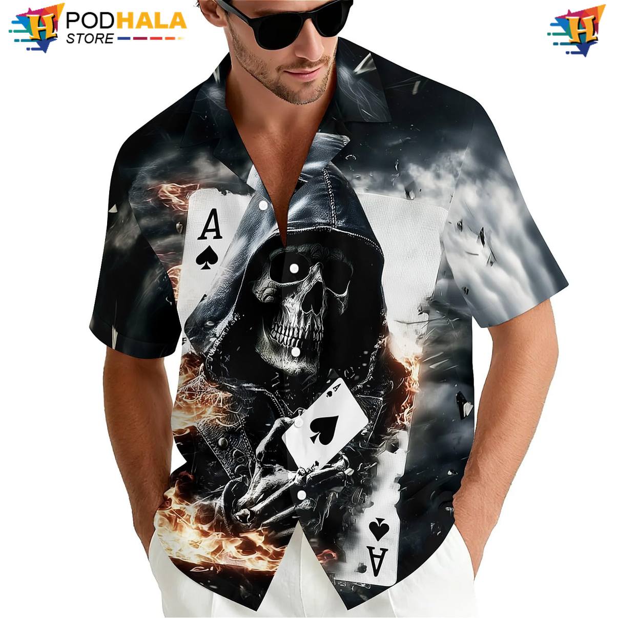 Black White Skeleton Tropical Shirt Mens Graphic Resort Cruise Apparel Clothing Black White Skeleton Tropical Shirt Mens Graphic Resort Cruise Apparel Clothing