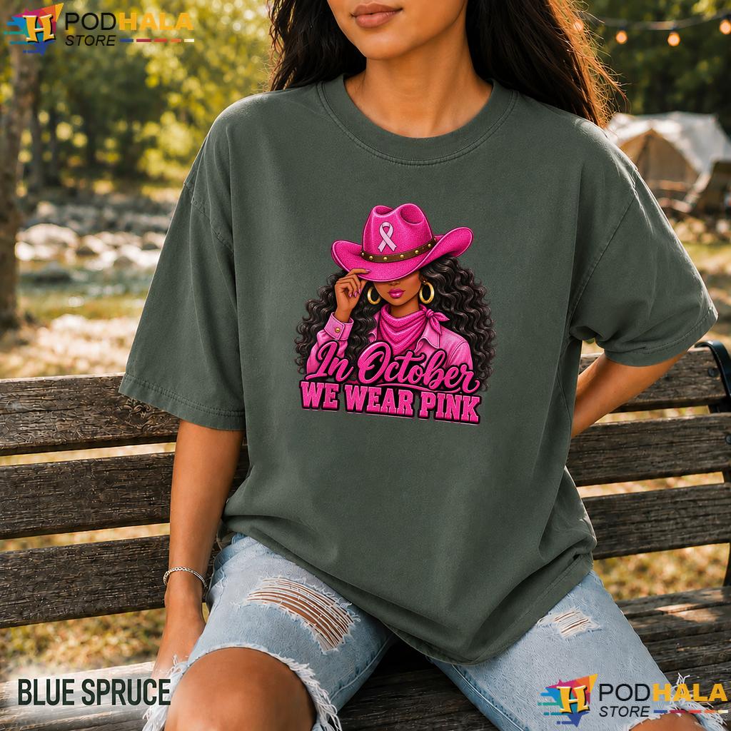 Black Woman October Pink Comfort Colors T-Shirt Breast Cancer Awareness Black Woman October Pink Comfort Colors T-Shirt Breast Cancer Awareness