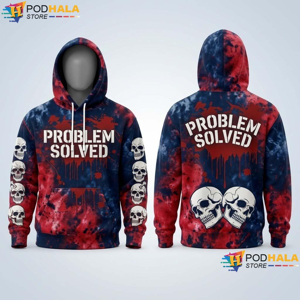 Bloody Problem Solved Halloween 3D Hoodie Scary Horror Costume Spooky Top