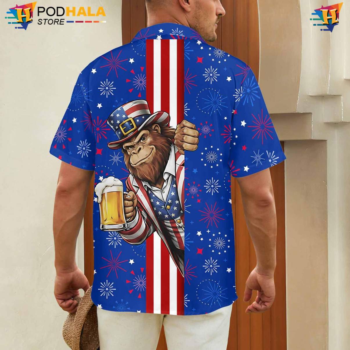 Blue Bigfoot Beer Aloha Shirt Mens Funny Summer Beach Party Apparel Blue Bigfoot Beer Aloha Shirt Mens Funny Summer Beach Party Apparel