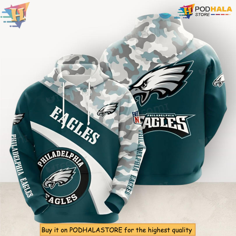 Blue Camo Mix Logo Philadelphia Eagles Unisex Hoodie Gift Edition