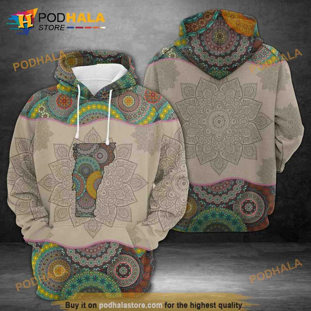 Bohemian Mandala 3d Hoodie With Vibrant Intricate Design