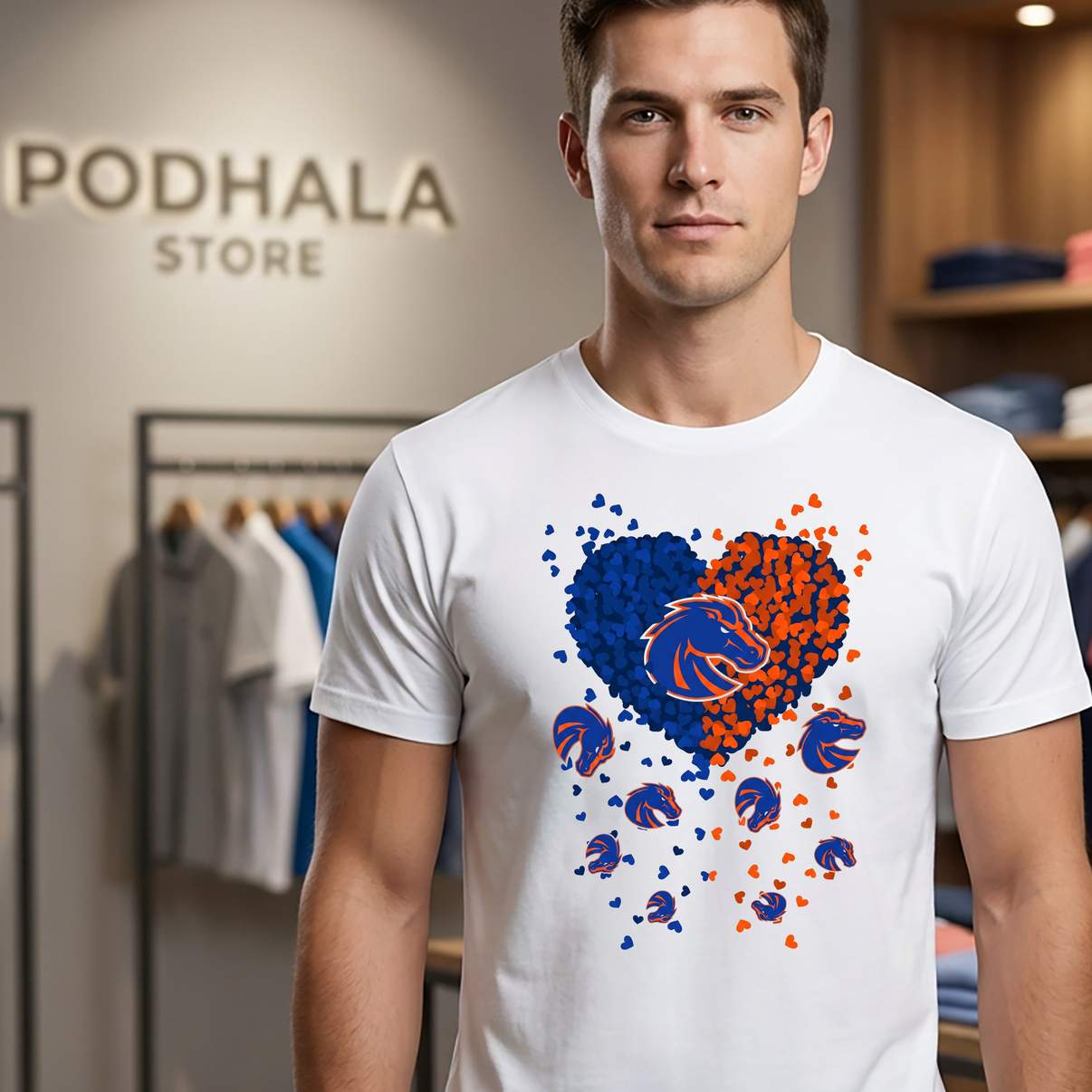 Boise State Broncos Heart Fan Shirt 2026 Football Sports Graphic For Mens