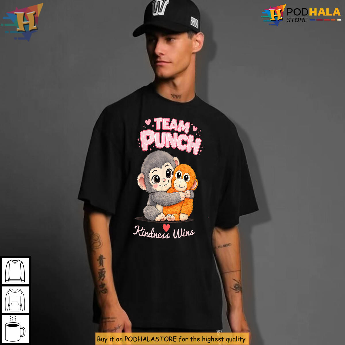 Bold Animal Joke Graphic Punch The Monkey Shirt Trendy Humor Tee