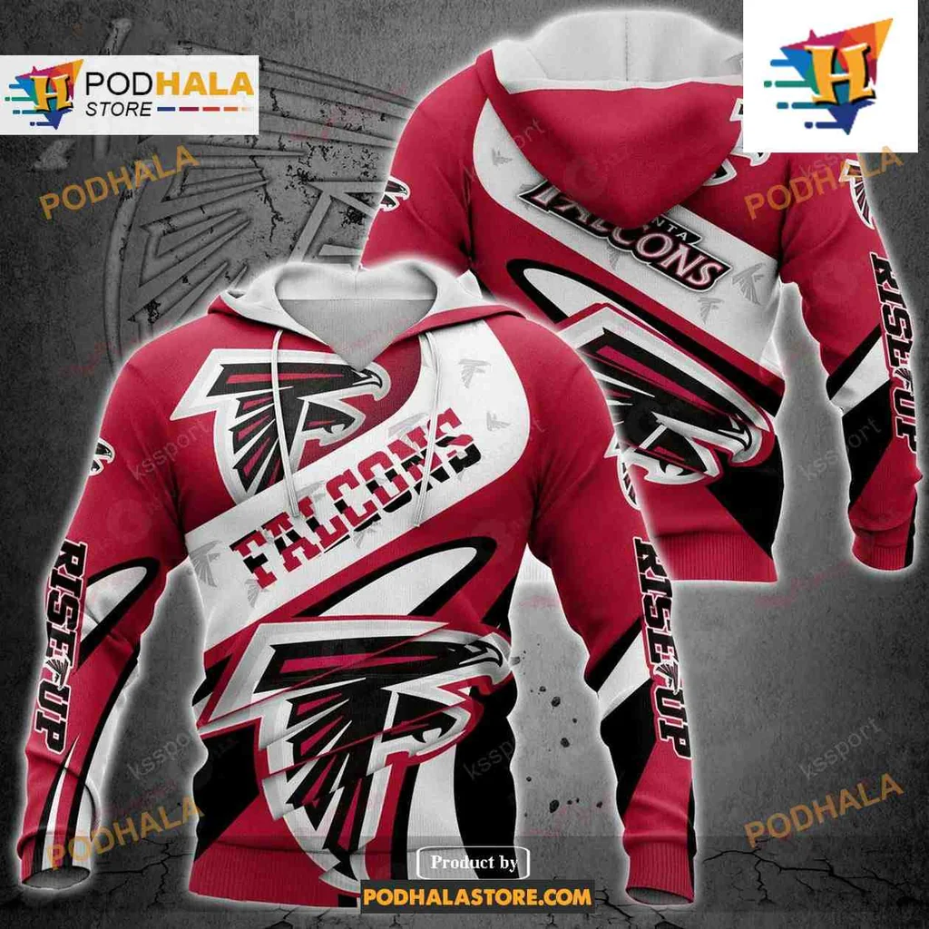 Bold Atlanta Falcons 3d Hoodie With Rise Up Design For Sports Fans