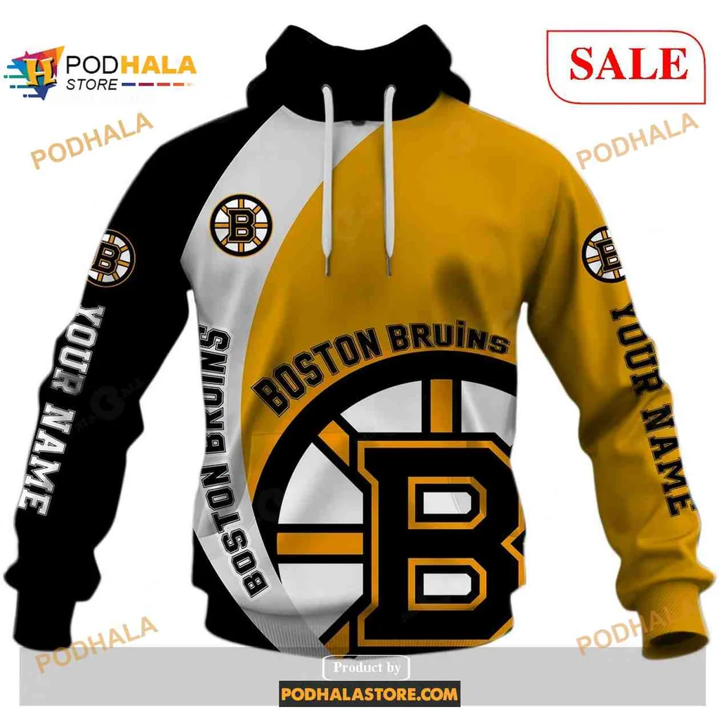 Bold Boston Bruins 3d Hoodie, Black And Gold Team Spirit Design