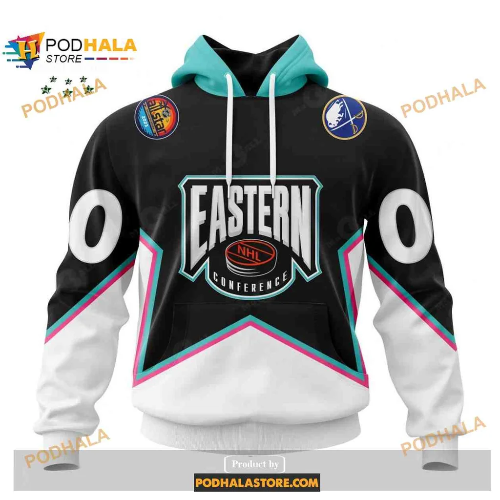 Bold Buffalo Sabres Eastern Conference 3d Hoodie With Nhl Logo
