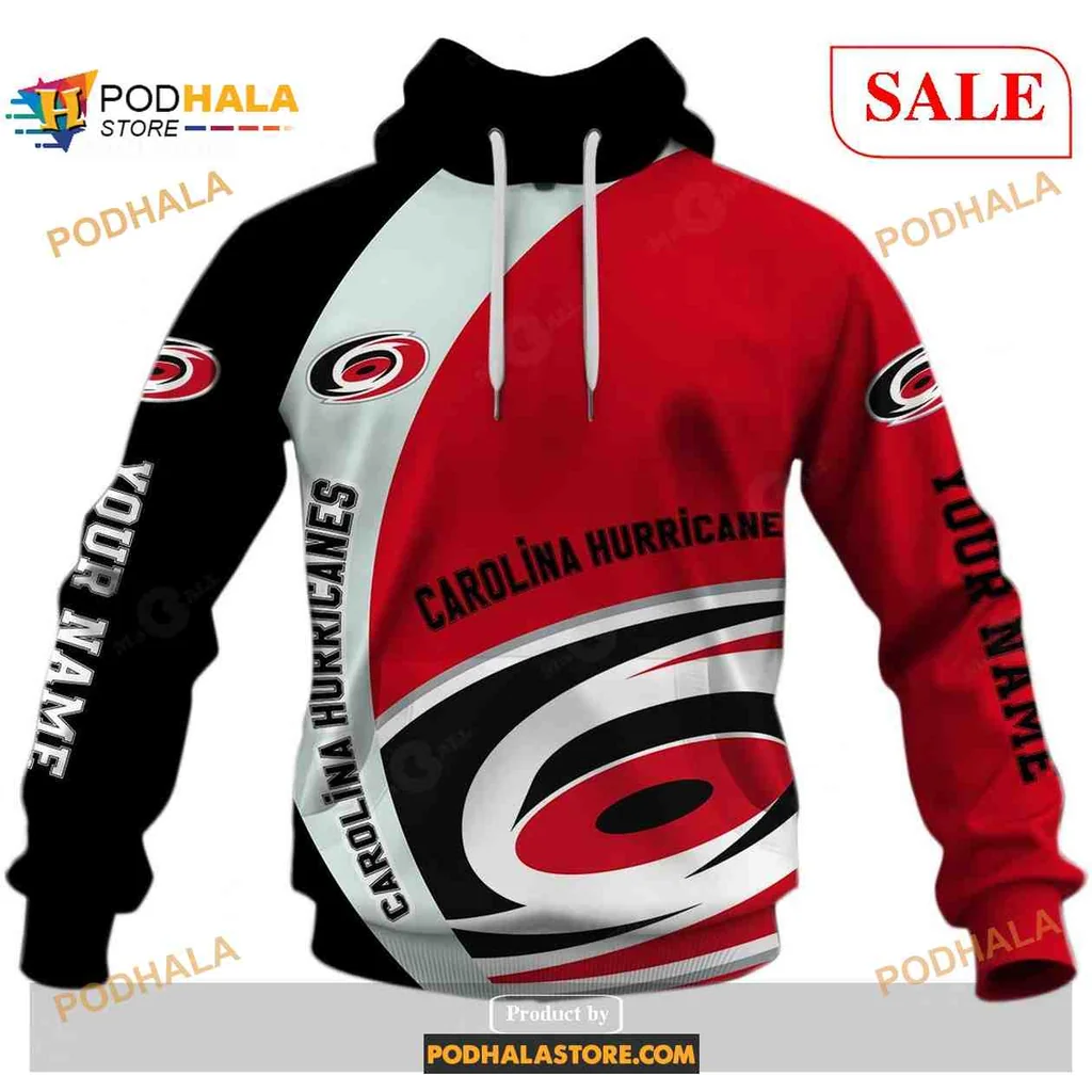 Bold Carolina Hurricanes 3d Hoodie With Dynamic Team Branding In Red And Black