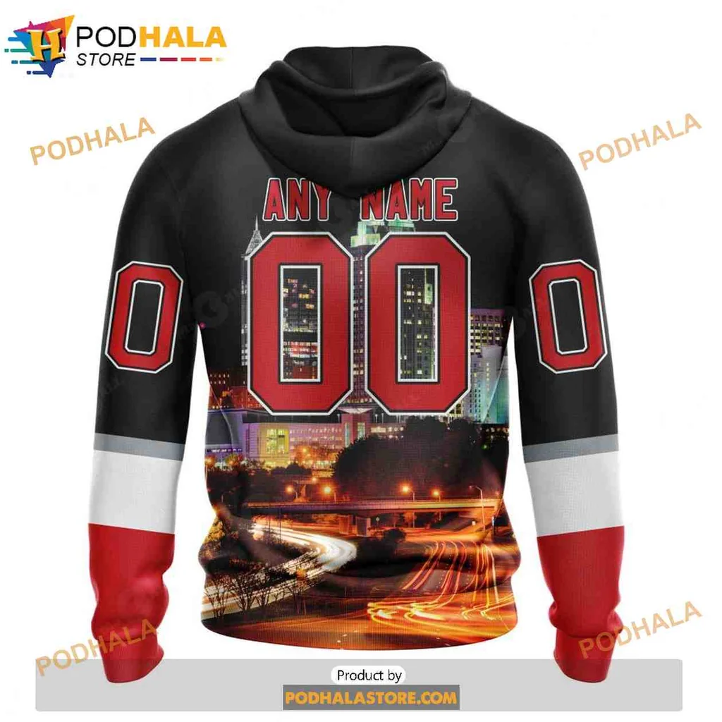 Bold Carolina Hurricanes Skyline All Over Print Hoodie Featuring Striking Logo Design Bold Carolina Hurricanes Skyline All Over Print Hoodie Featuring Striking Logo Design
