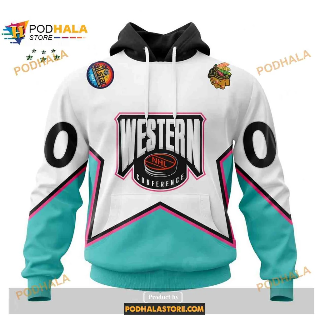 Bold Chicago Blackhawks Western Conference 3d Hoodie With Vibrant Design